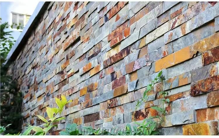 Slate Walling Cultured Stone,Outdoor Multicolor Slate Walling Decoration