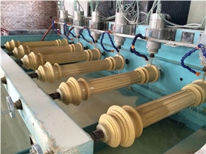 Yellow Limestone Manmade Stone Columns for Outdoor