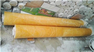 Yellow Limestone Manmade Stone Columns for Outdoor