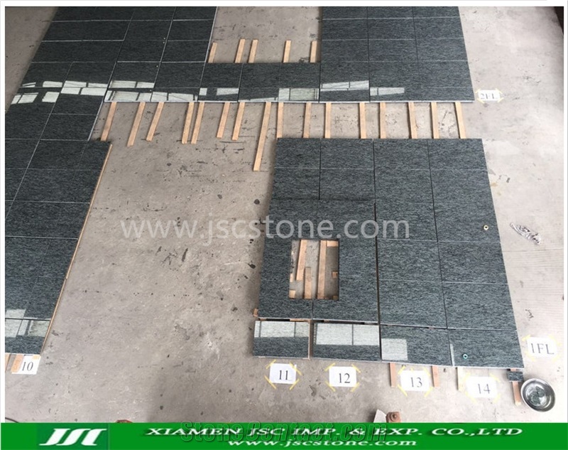 G612 Olive Green Granite Kitchen Countertops, Kitchen Worktops