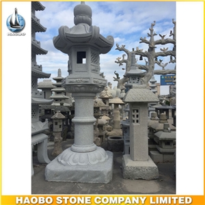 Hot Sale Grey Granite Japanese Stone Lantern for Garden Decoration