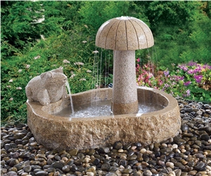 Yellow Granite Small Garden Water Fountains