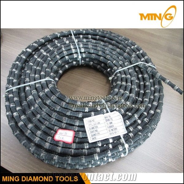 11.5mm Rubber Fixing Diamond Wire Saw for Granite Quarry