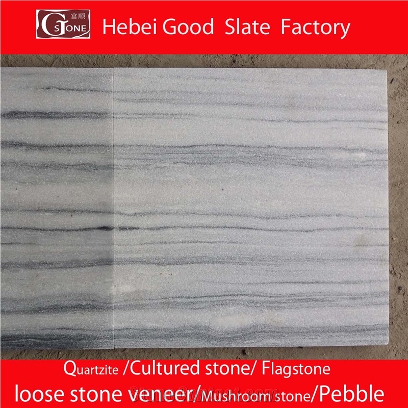Grey Wooden Veins Quartzite Slab & Tile, China Grey Quartzite