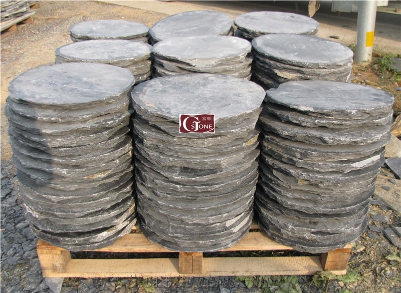 Natured Black Stepping Stone, Black Slate Flagstone