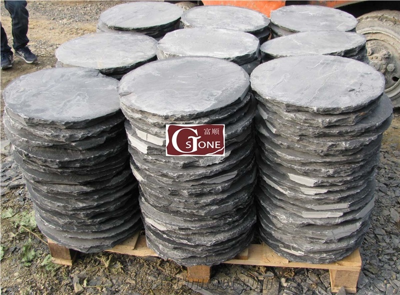 Natured Black Stepping Stone, Black Slate Flagstone
