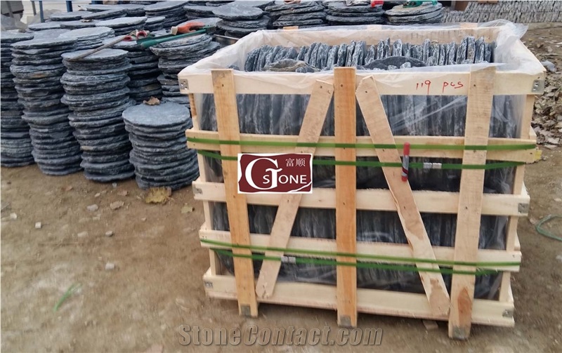 Natured Black Stepping Stone, Black Slate Flagstone
