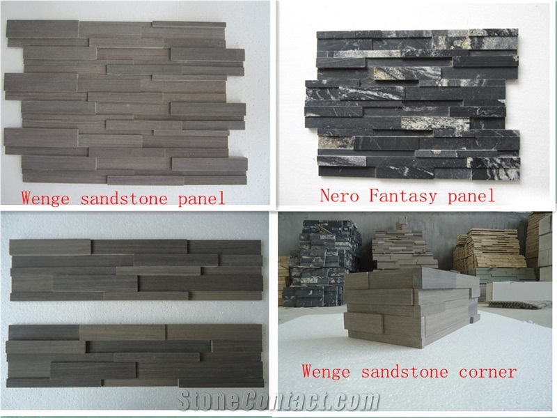 Panels, Culture Stone, Wenge Sandstone, Coffee Wood Wall Cladding
