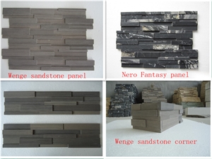 Panels, Culture Stone, Wenge Sandstone, Coffee Wood Wall Cladding