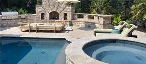Beige Travertine Pool Coping, Special Pool Coping