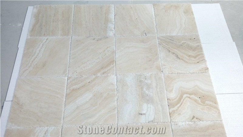 Light Picasso Travertine Pattern Set from Turkey, Romane Crema Travertine Tiles, Tuscany Ivory Onyx Travertine Slabs Turkey