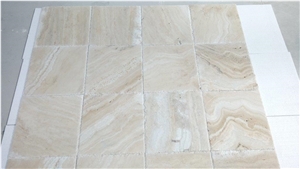 Light Picasso Travertine Pattern Set from Turkey, Romane Crema Travertine Tiles, Tuscany Ivory Onyx Travertine Slabs Turkey