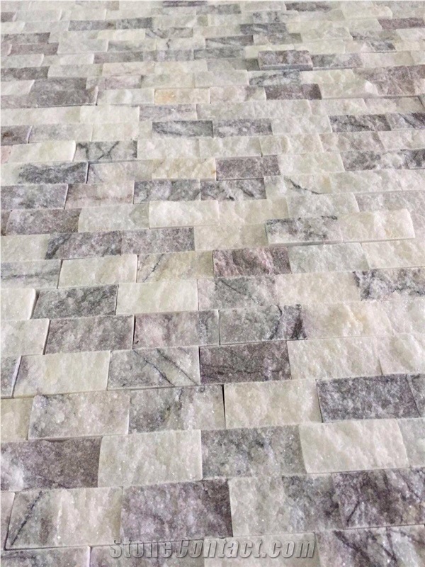 Lilac Marble Split Face Mosaic, Calacatta Viola Split Face Mosaic Turkey
