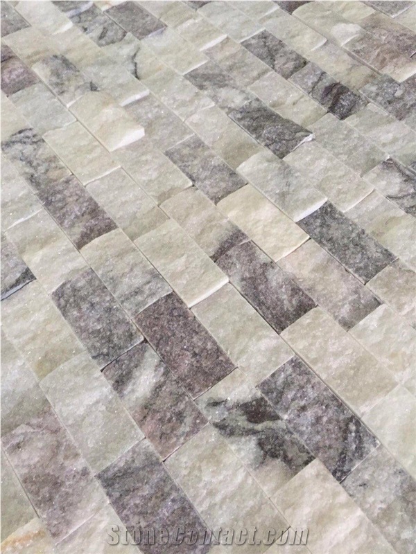 Lilac Marble Split Face Mosaic, Calacatta Viola Split Face Mosaic Turkey