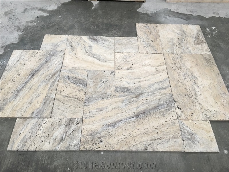 Philadelphia Travertine Tiles Tumbled Pattern, Valencia Silver Travertine, Turkey Travertine Tiles & Slabs