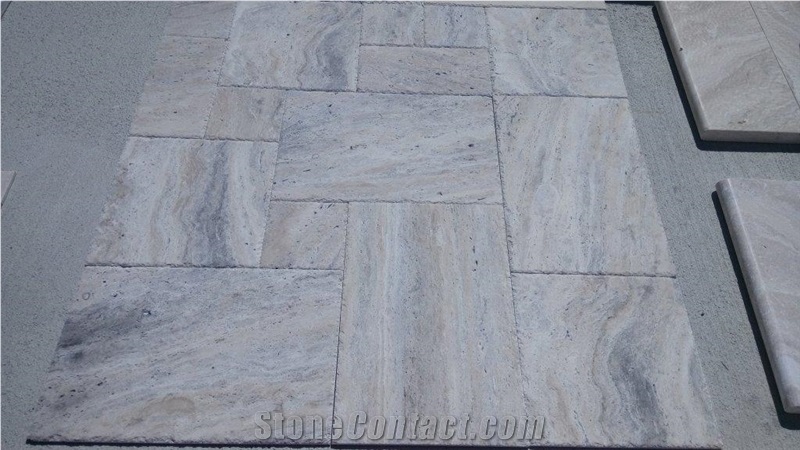 Philadelphia Travertine Tiles Tumbled Pattern, Valencia Silver Travertine, Turkey Travertine Tiles & Slabs