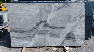 Smokey Grey Line Marble Slab, Grey Marble Tile Turkey
