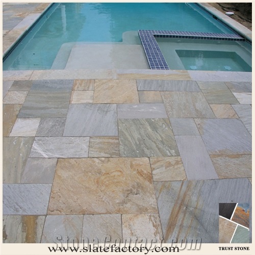 Anti-Slip Stone Pool Coping, Golden Beige Color Pool Pavers, Hanging Rebated Bullnose Pool Coping Paving
