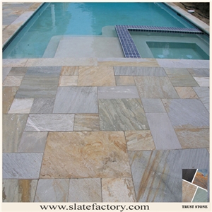 Anti-Slip Stone Pool Coping, Golden Beige Color Pool Pavers, Hanging Rebated Bullnose Pool Coping Paving