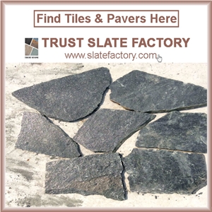 Black Quartzite Capping Stone, Black Quartzite Paving, Theuma Black Quartzite Outdoor Pattern