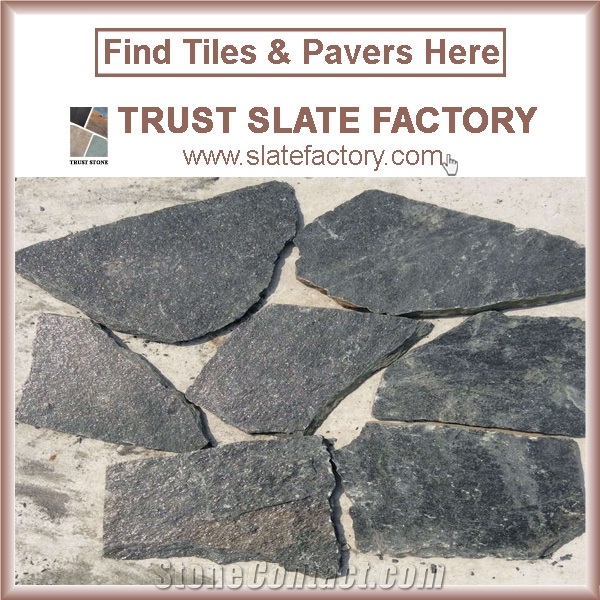 Black Quartzite Paving, Black Quartzite Flooring Tiles, Dark Quartzite Capping Stone