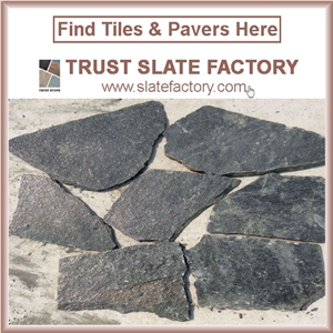 Black Quartzite Paving, Black Quartzite Flooring Tiles, Dark Quartzite Capping Stone