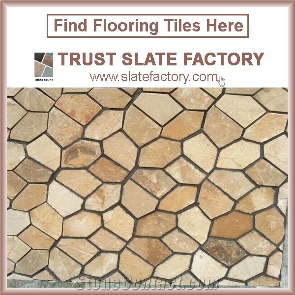 Desert Quartzite Natural Stone Flagstone, Golden Quartzite Pavers, Beige Stone Random Flagstone for Walls