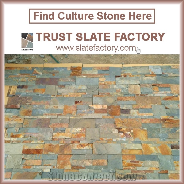 Himalaya Quartzite Ledgestone Colors,Rust Slate Stacked Stone Backsplash, Desert Quartzite Grey Ledgestone