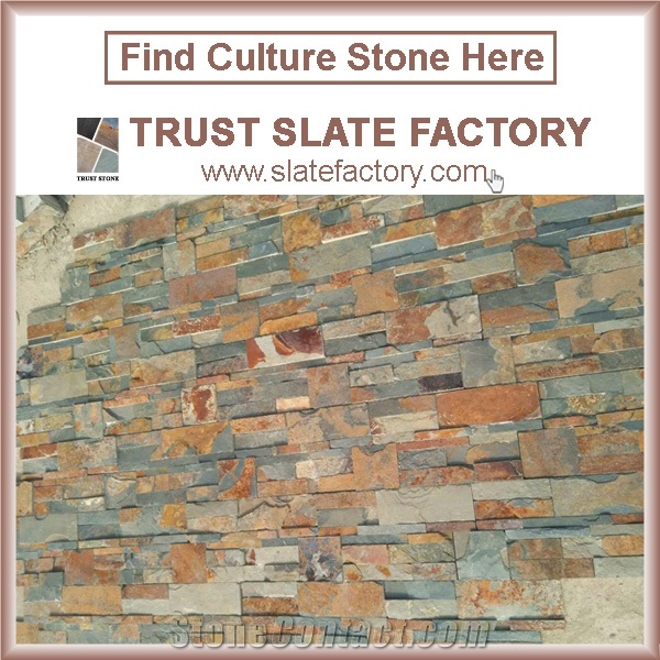 Himalaya Quartzite Ledgestone Colors,Rust Slate Stacked Stone Backsplash, Desert Quartzite Grey Ledgestone