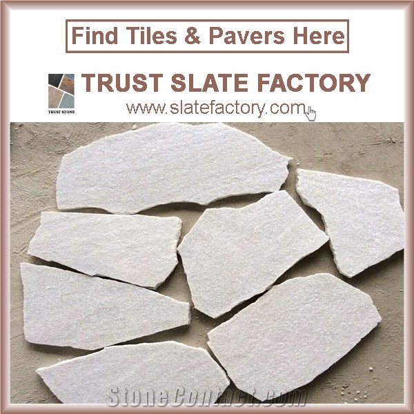 Sao Tome White Quartzite Cube Stone & Pavers, Courtyard Road Pavers, Exterior Pattern