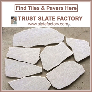 Sao Tome White Quartzite Cube Stone & Pavers, Courtyard Road Pavers, Exterior Pattern