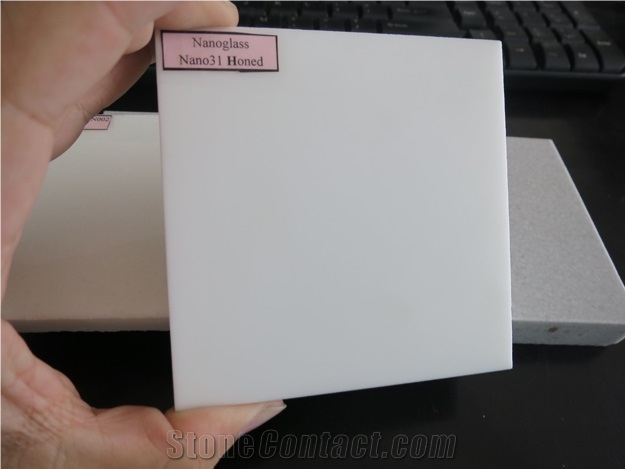 High Quality Nano(Mamo)Glass,Nanoglass,Pure White Mamoglass,Chiese Manmade Artificial Crystal Quartz Stone, Polished Honed Tile&Slab for Floor&Wall Kitchen and Bathroom Cover,Clad Interior Decoration