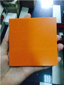 Bright Orange Artificial Quartz Stone for Multifamily Project and Comercial Sector Fit for Building&Flooring