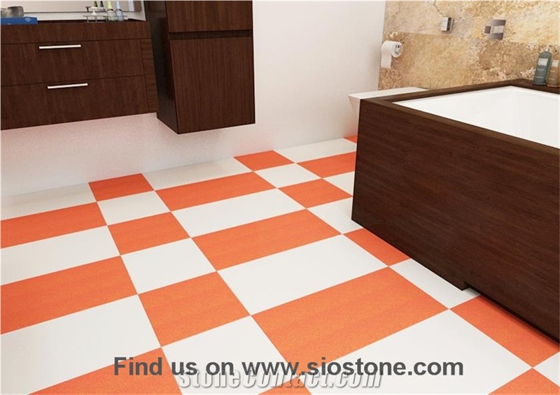 Bright Orange Artificial Quartz Stone for Multifamily Project and Comercial Sector Fit for Building&Flooring