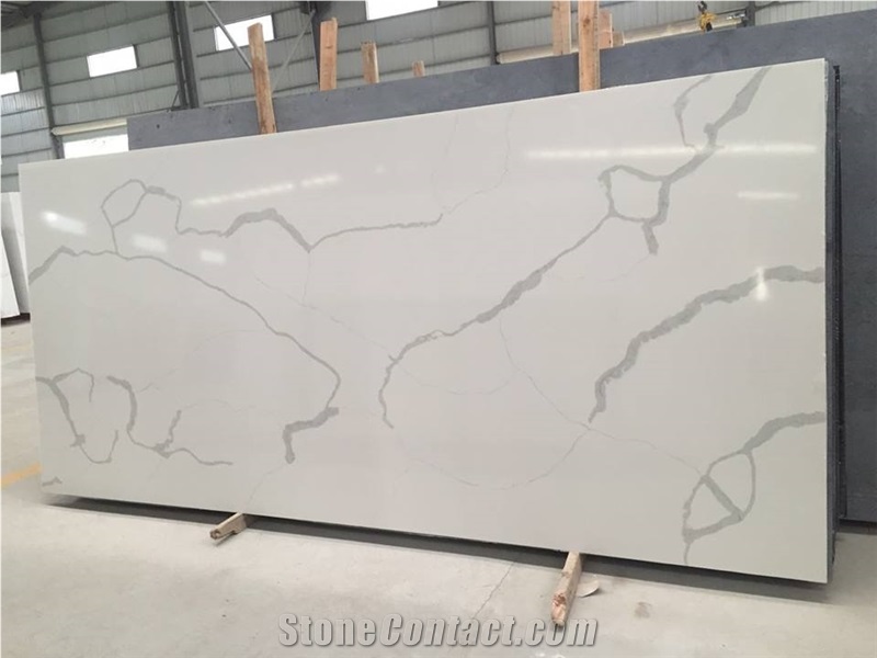 Carrara White Engineered Quartz Stone Slab with the Look Of Natural Stone, Minus the Maintenance,Combines Performance and Design