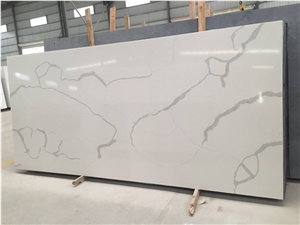Carrara White Engineered Quartz Stone Slab with the Look Of Natural Stone, Minus the Maintenance,Combines Performance and Design