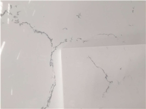 Carrara White Marble Like Artificial Quartz Slab for Kitchen Bathroom