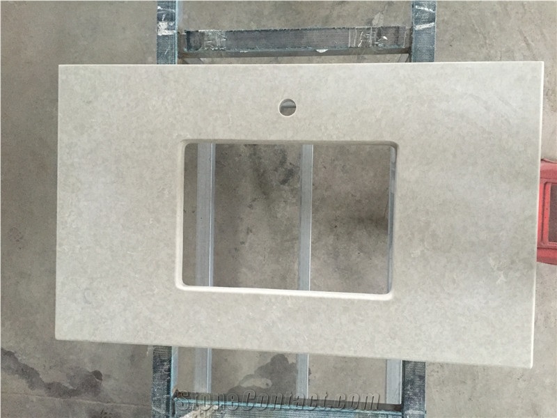 China Man-Made Quartz Stone Polished Surface for an Ideal Material for Bathroom Vanity Top
