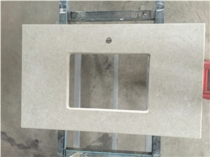 China Man-Made Quartz Stone Polished Surface for an Ideal Material for Bathroom Vanity Top