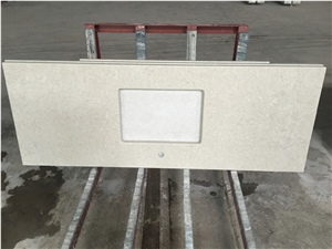 China Man-Made Quartz Stone Polished Surface for an Ideal Material for Bathroom Vanity Top