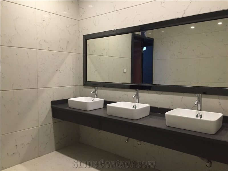 Constrution Engineering Quartz Stone Slab Apply in Bathroom Vanity Top