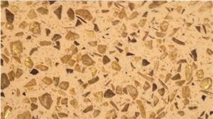 Golden Series Quartz Stone Solid Surfaces for Kitchen with High Gloss and Hardness