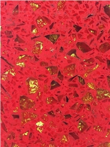 Luxury Interior Design with Golden Series Quartz Stone Solid Surface Non-Porous and Easy to Clean and Maintain Directly from China Manufacturer with Iso/Nsf Certificate at Good Price