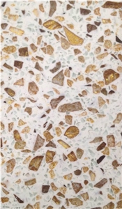 Luxury Interior Design with Golden Series Quartz Stone Solid Surface Non-Porous and Easy to Clean and Maintain Directly from China Manufacturer with Iso/Nsf Certificate at Good Price