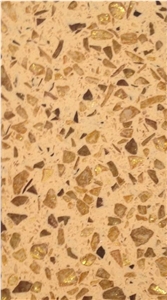 Luxury Interior Design with Golden Series Quartz Stone Solid Surface Non-Porous and Easy to Clean and Maintain Directly from China Manufacturer with Iso/Nsf Certificate at Good Price