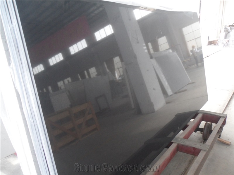 China Good Quality Absolute Pure Black Quartz Slabs