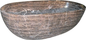 Freestanding Chinese Low Price Coffee Marble Bathtub