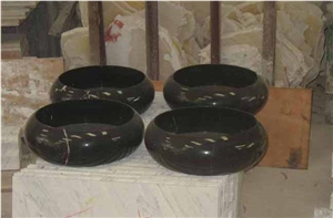 Irregular Shape Black Marquina Marble Vessel Sinks, Irregular Shape Black Marquina Marble Vessel Sinks
