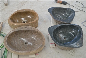 Outside Split Inside Polished China Dark Grey G654 Granite Wash Basins