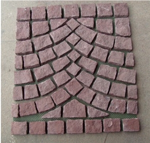 Red Granite Fan Shaped Paving Stone